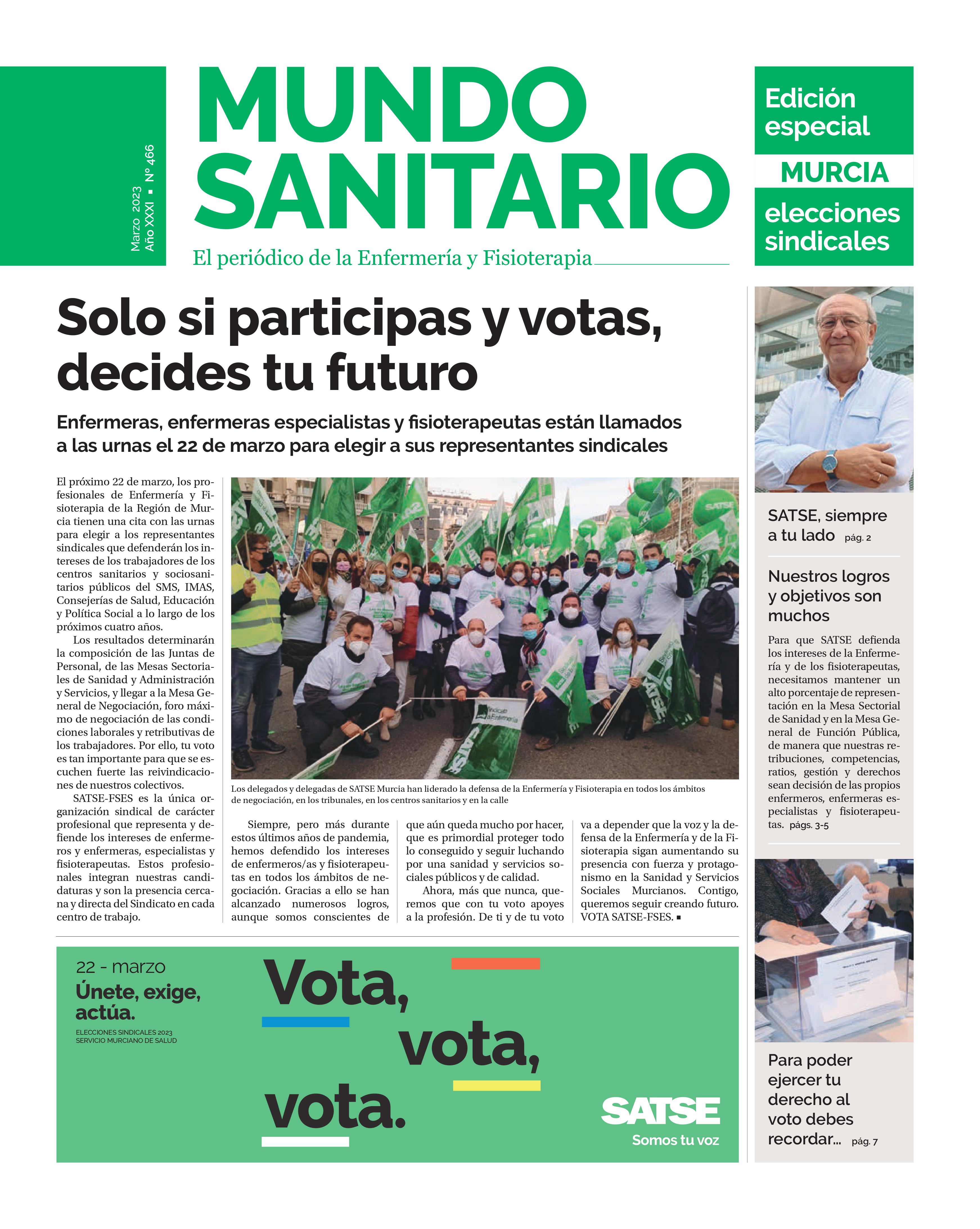 Portada MUNDO SANITARIO MURCIA ELECCIONES SINDICALES 2023 